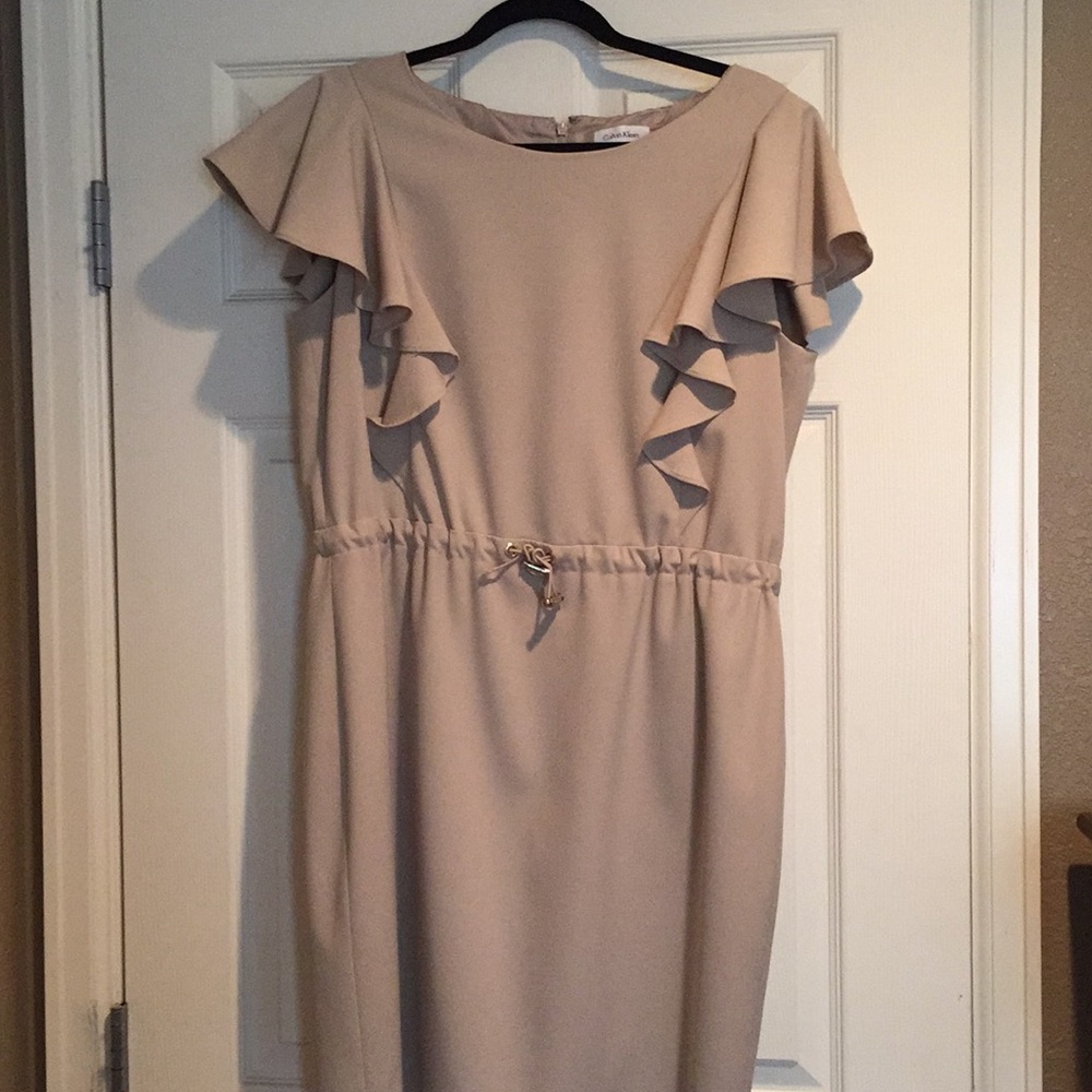 Calvin Klein tan dress
